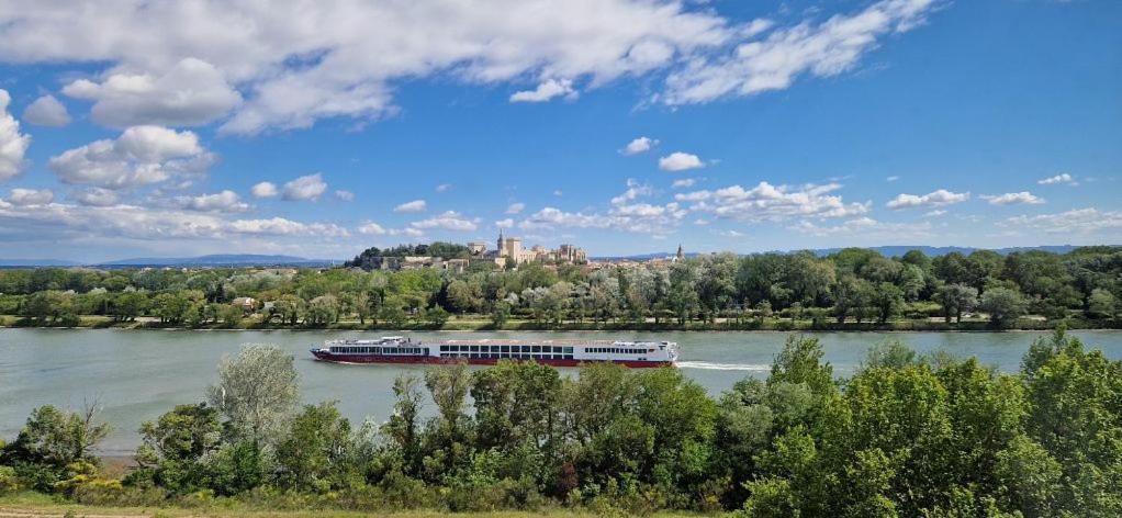 Charmante Petite Maison Avec Vue Panoramique, En Centre Historique, Proche D'Avignon, Ancienne, Renovee, Climatisee, Terrasse, Parking Public Gratuit Villeneuve-lès-Avignon Exterior foto