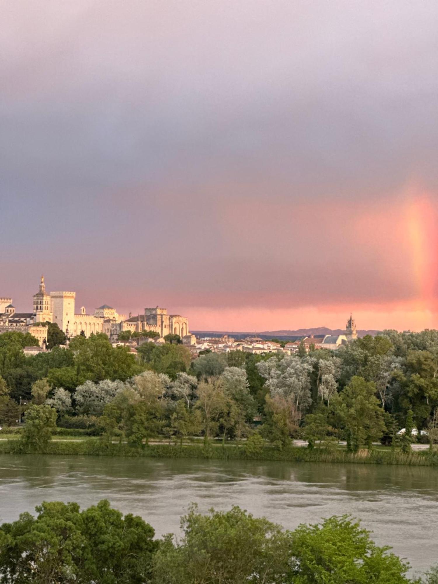 Charmante Petite Maison Avec Vue Panoramique, En Centre Historique, Proche D'Avignon, Ancienne, Renovee, Climatisee, Terrasse, Parking Public Gratuit Villeneuve-lès-Avignon Exterior foto